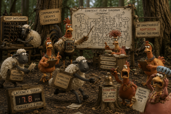 Resomodernity Café v17: Chicken Run 1.5 – The Mycelium Is The Messenger (From Data-Driven to&nbsp;Context-Driven)
