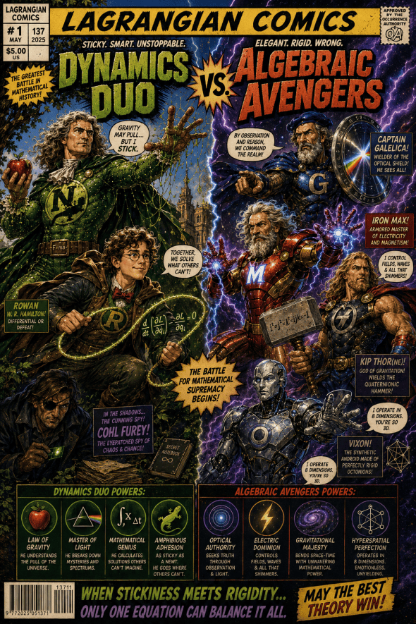 Modern Self Café v15: Dynamics Duo vs. Algebraic Avengers (Can Sedenions Birth&nbsp;Physics?)
